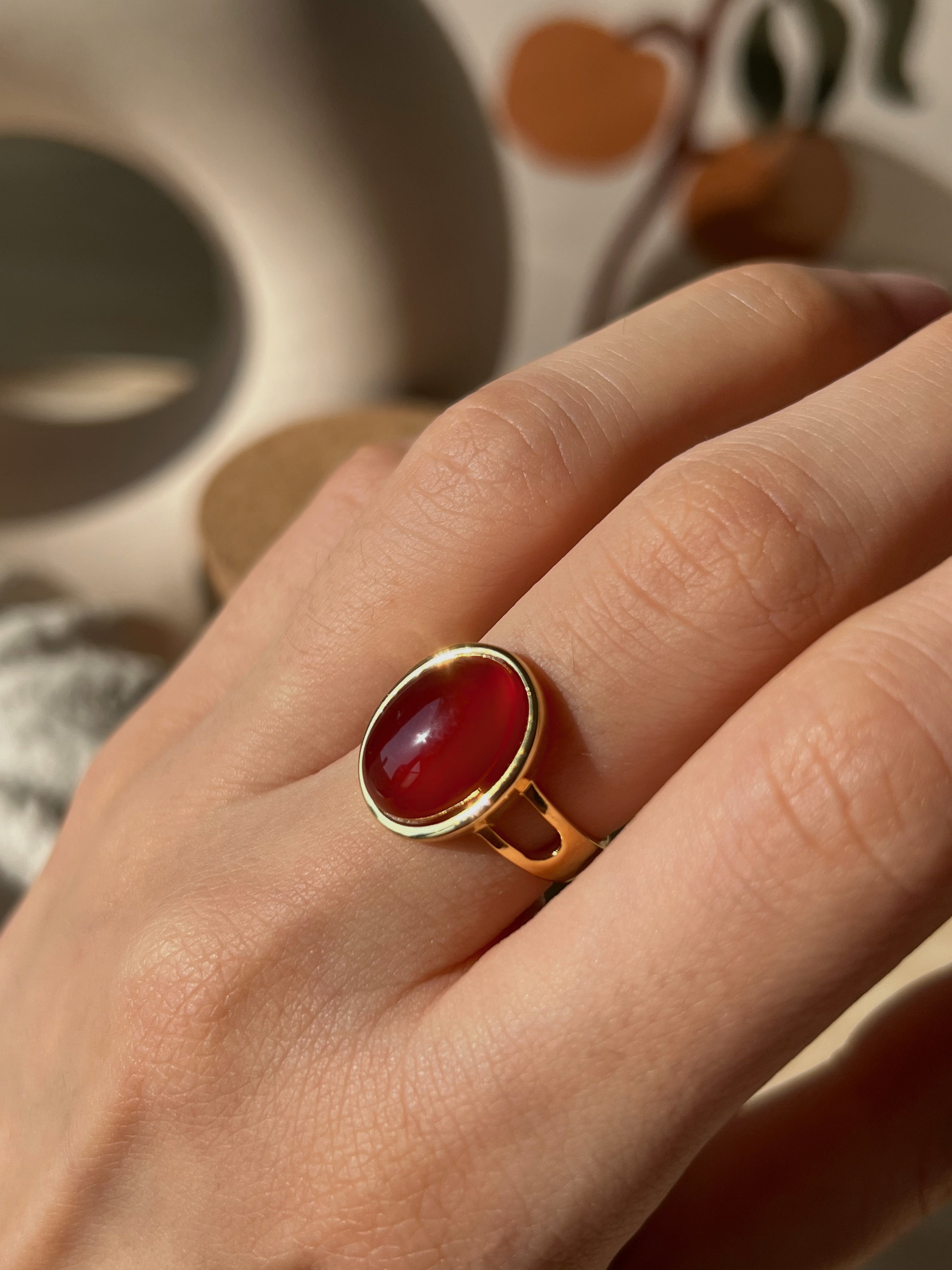 Bague en cornaline