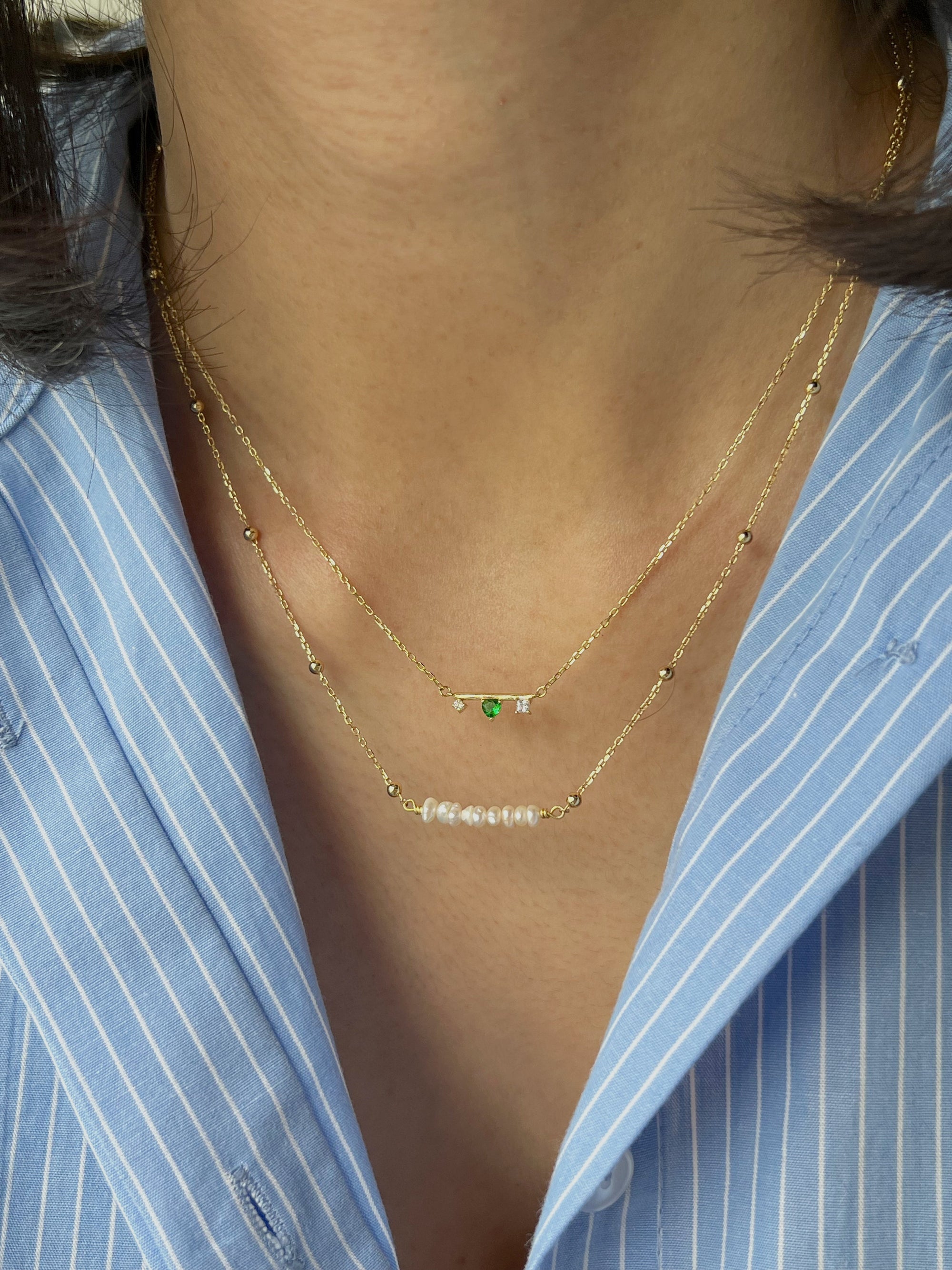 Collier chaîne perle