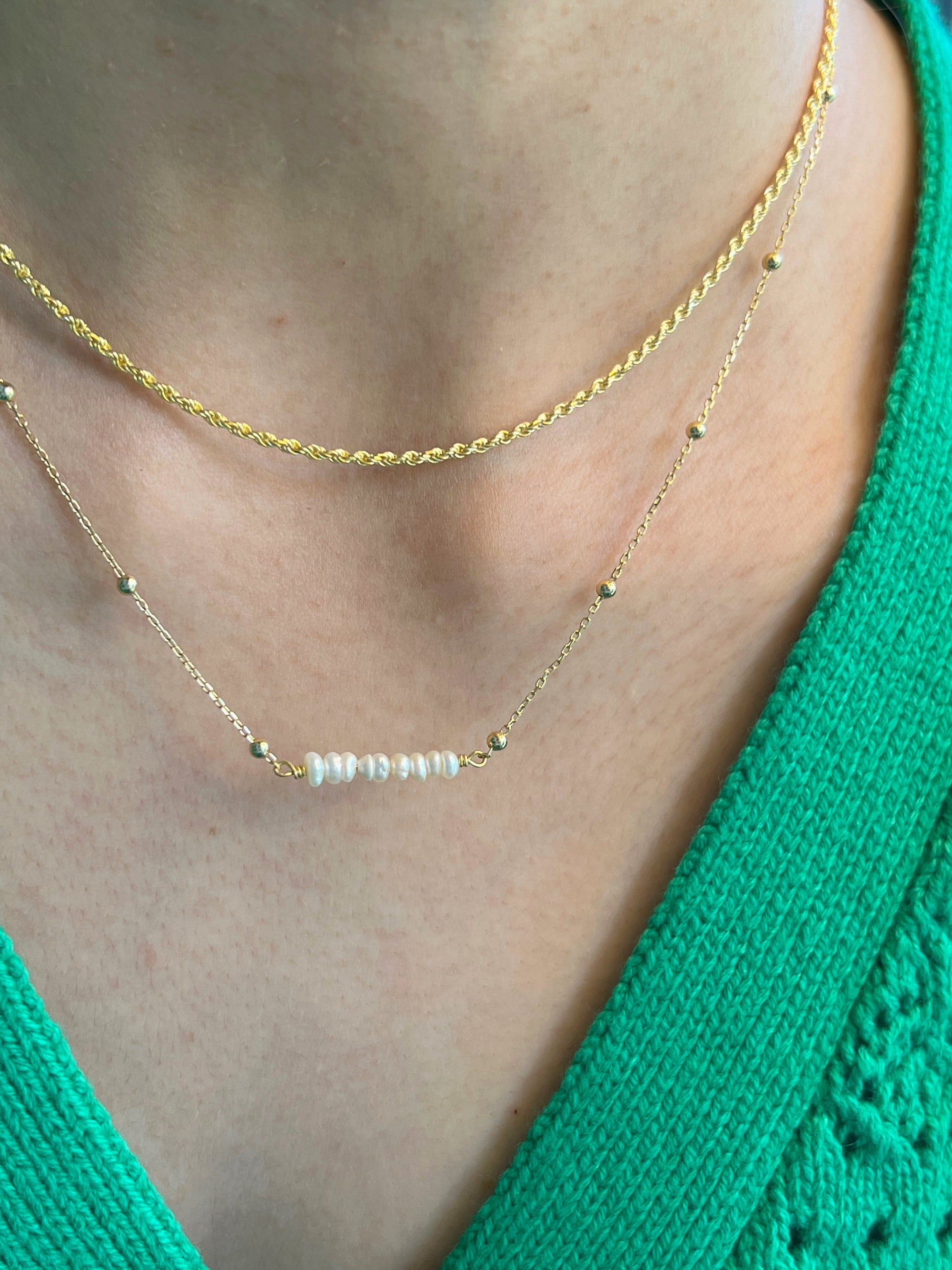 Collier chaîne perle