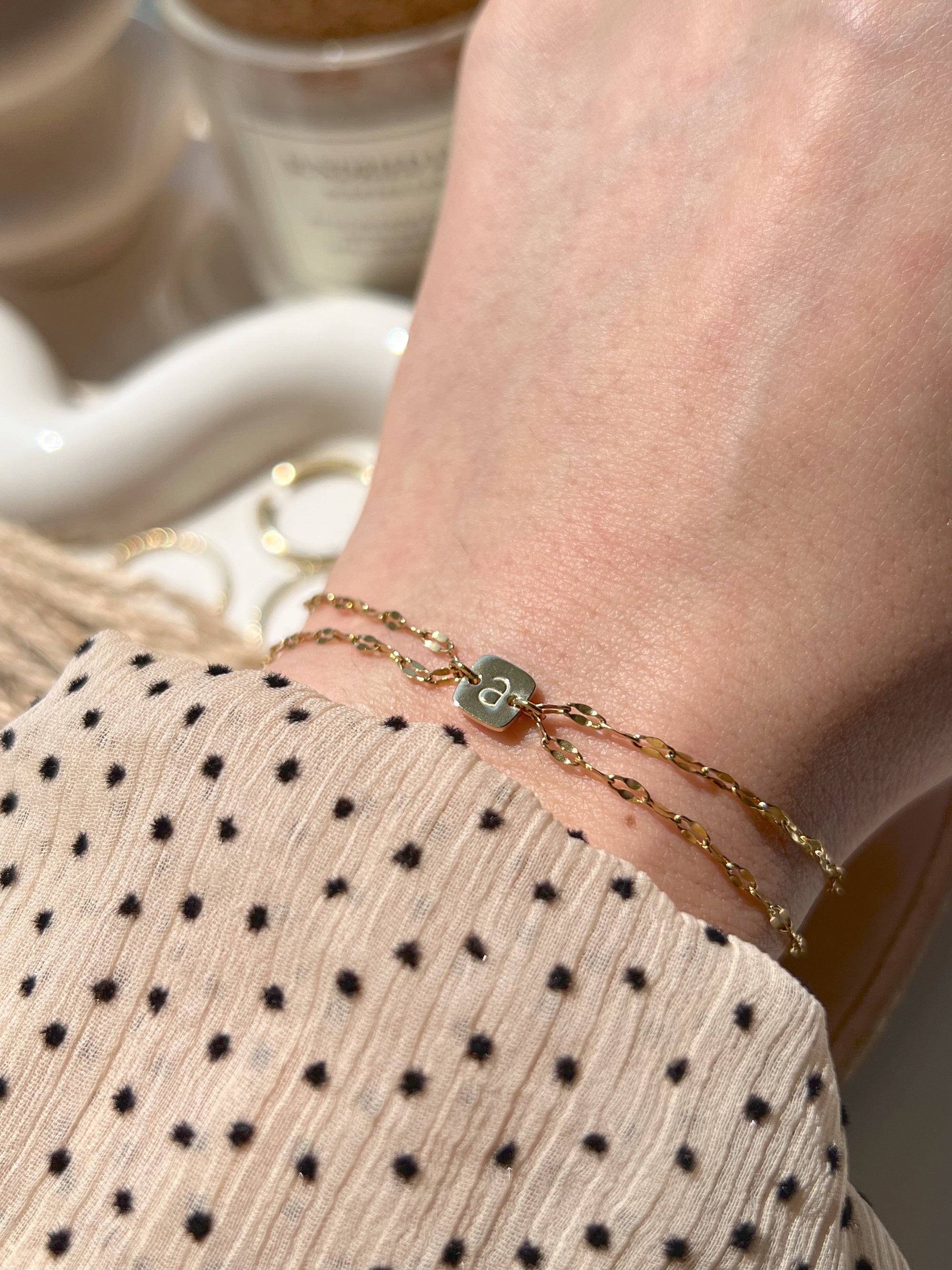 bracelet initial étincelant