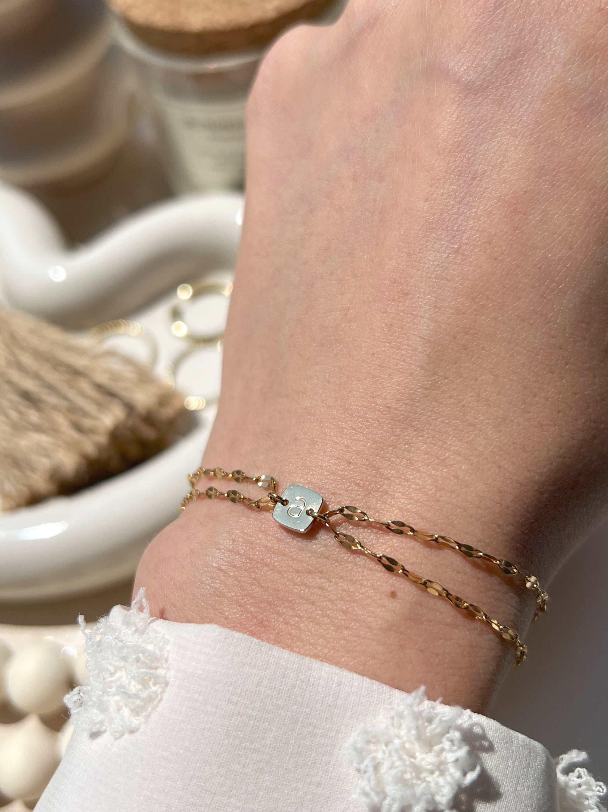 bracelet initial étincelant
