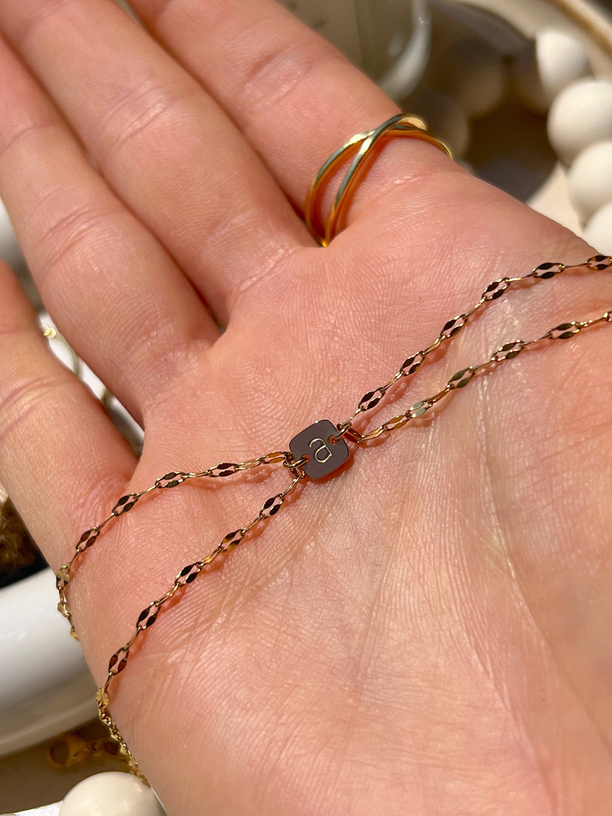 bracelet initial étincelant