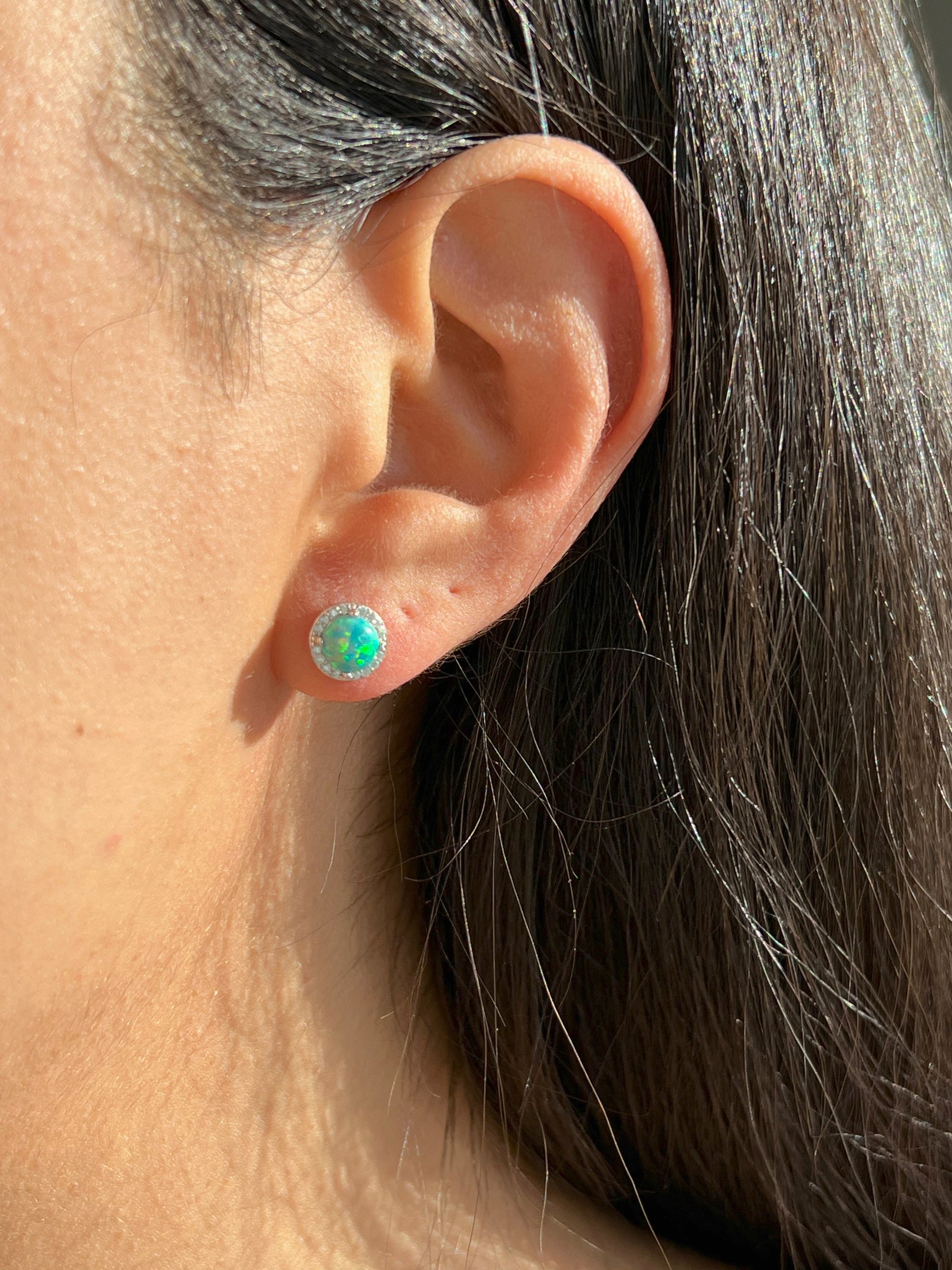 Boucles d'oreilles en opale rêveuse