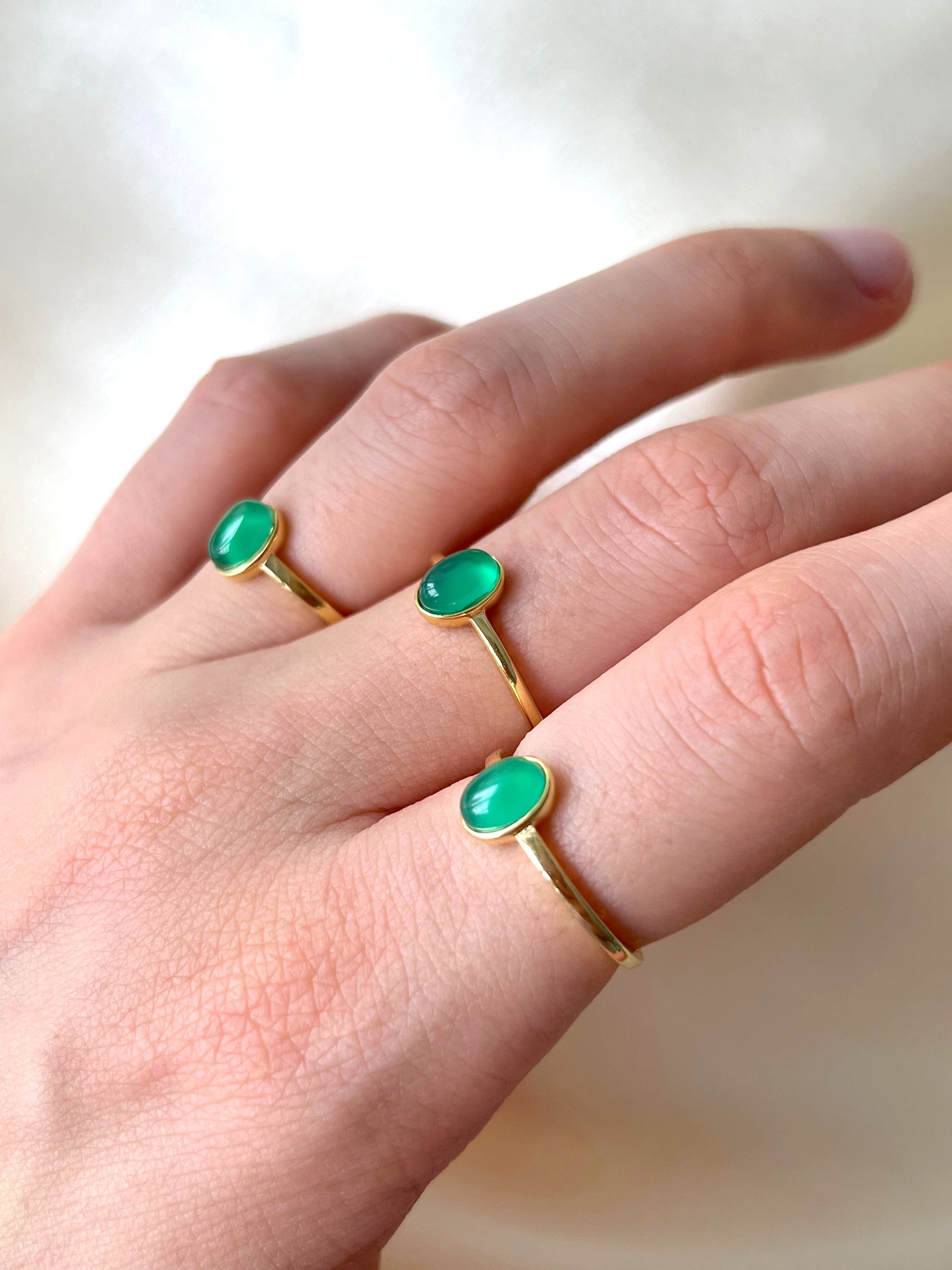Bague en jade ovale