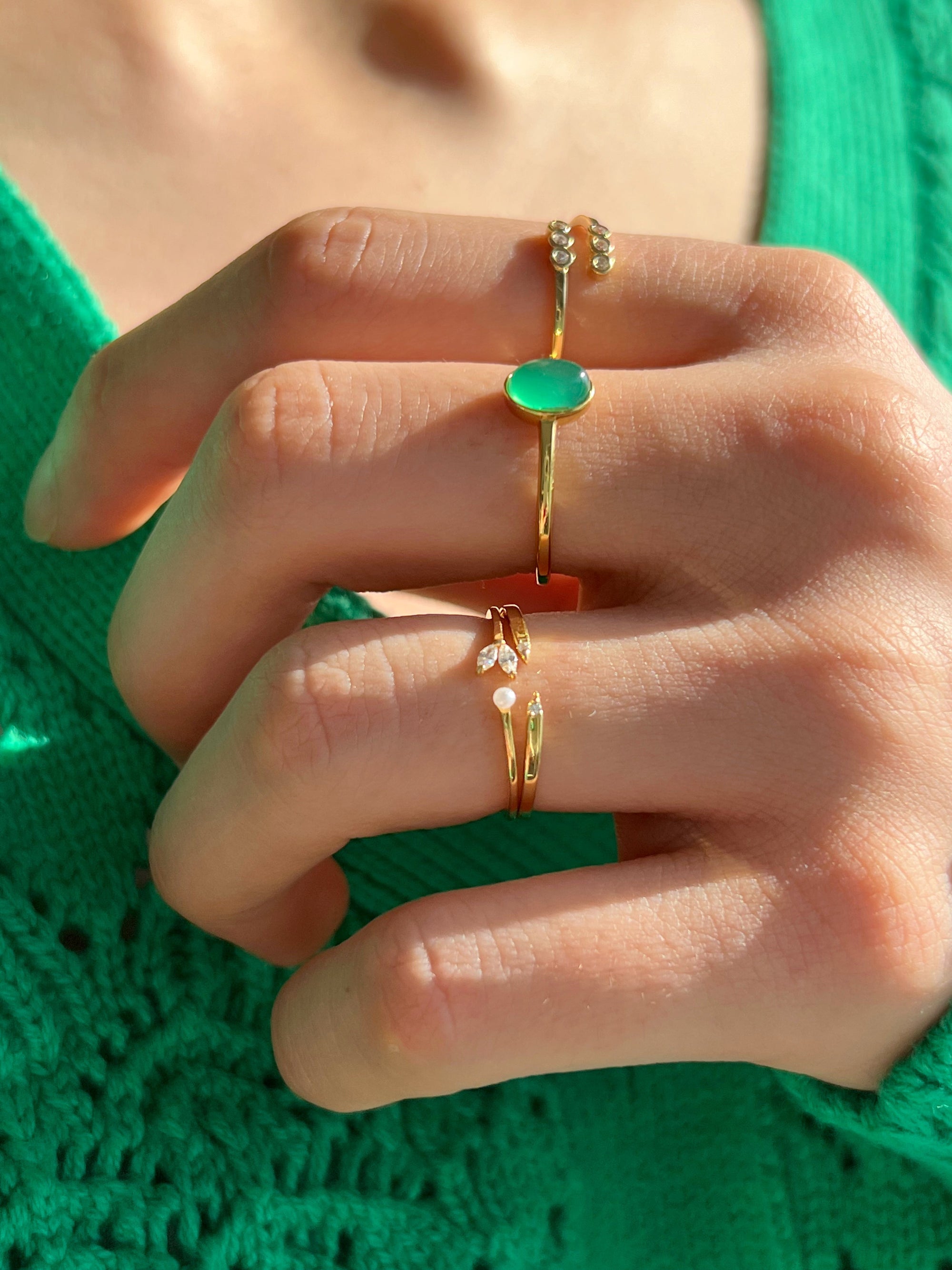 Bague en jade ovale